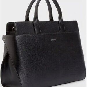 Matt & Nat Gloria Satchel / Briefcase in Vegan Black Leather (15L)